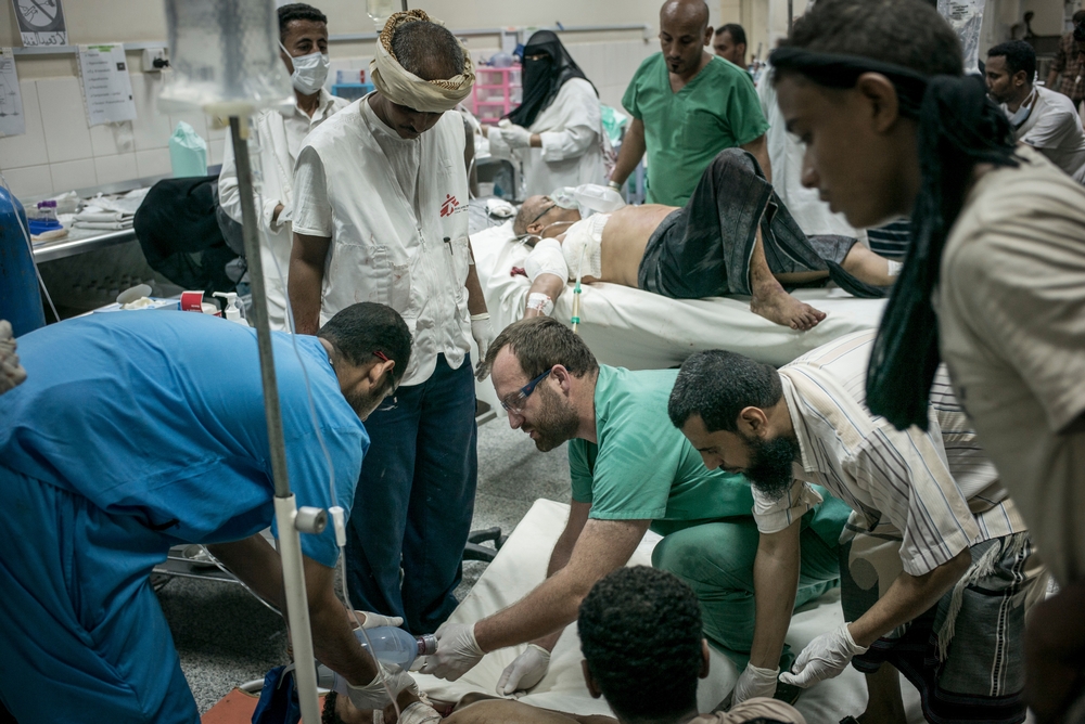 Sala di emergenza nell'ospedale di Aden. Fonte: MSF