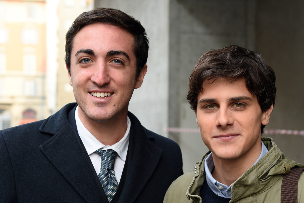 L'imprenditore Matteo Achilli (a sinistra) con l'attore Andrea Arcangeli, che lo ha interpretato nel film.
