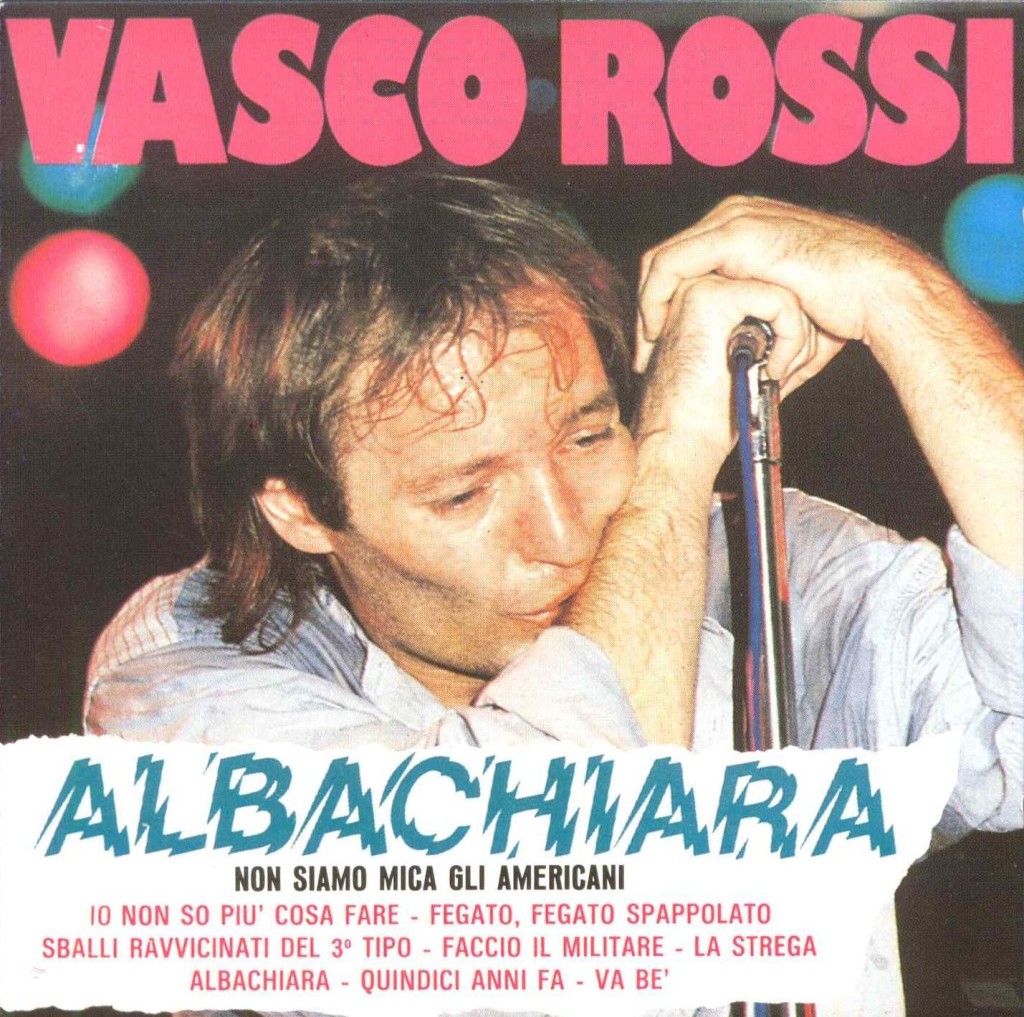 La cover del singolo Albachiara (1979) di Vasco Rossi.