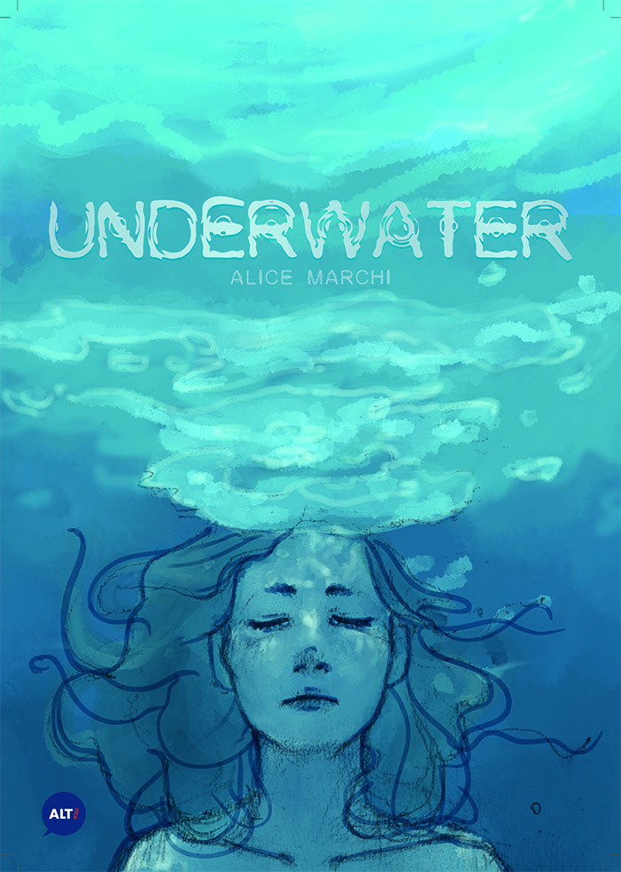 Copertina di Underwater, il fumetto d’esordio, pubblicato da ALT! comics.