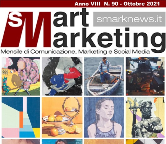 Nell'immagine la copertina d'Artista del 90° numero di Smart Marketing con le 16 opere degli street artist invitati al Progetto T.R.U.St. 2021 - Smart Marketing