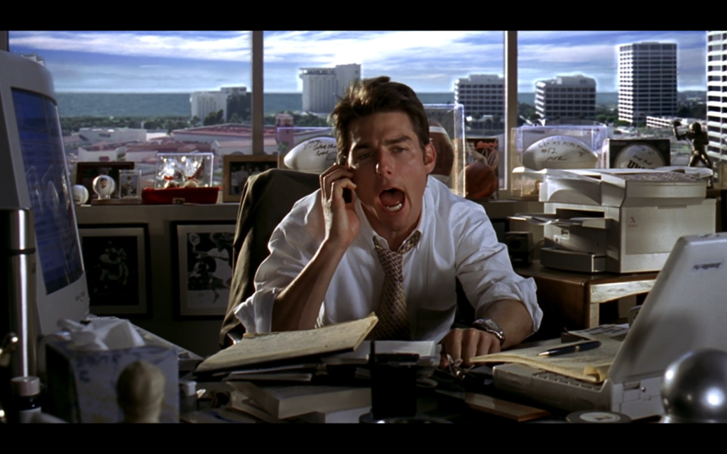 Tom Cruise nel ruolo del procuratore sportivo Jerry Maguire