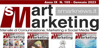 Nell'immagine la Copertina d'Artista del n° 105 di Smart Marketing del gennaio 2023. intitolato "Il Futuro è aperto" - Smart Marketing
