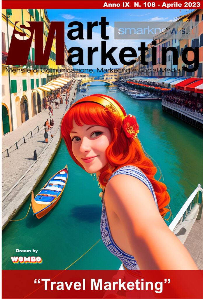 Nell'immagine di copertina di Smart Marketing, una ragazza si scatta un selfie a Venezia