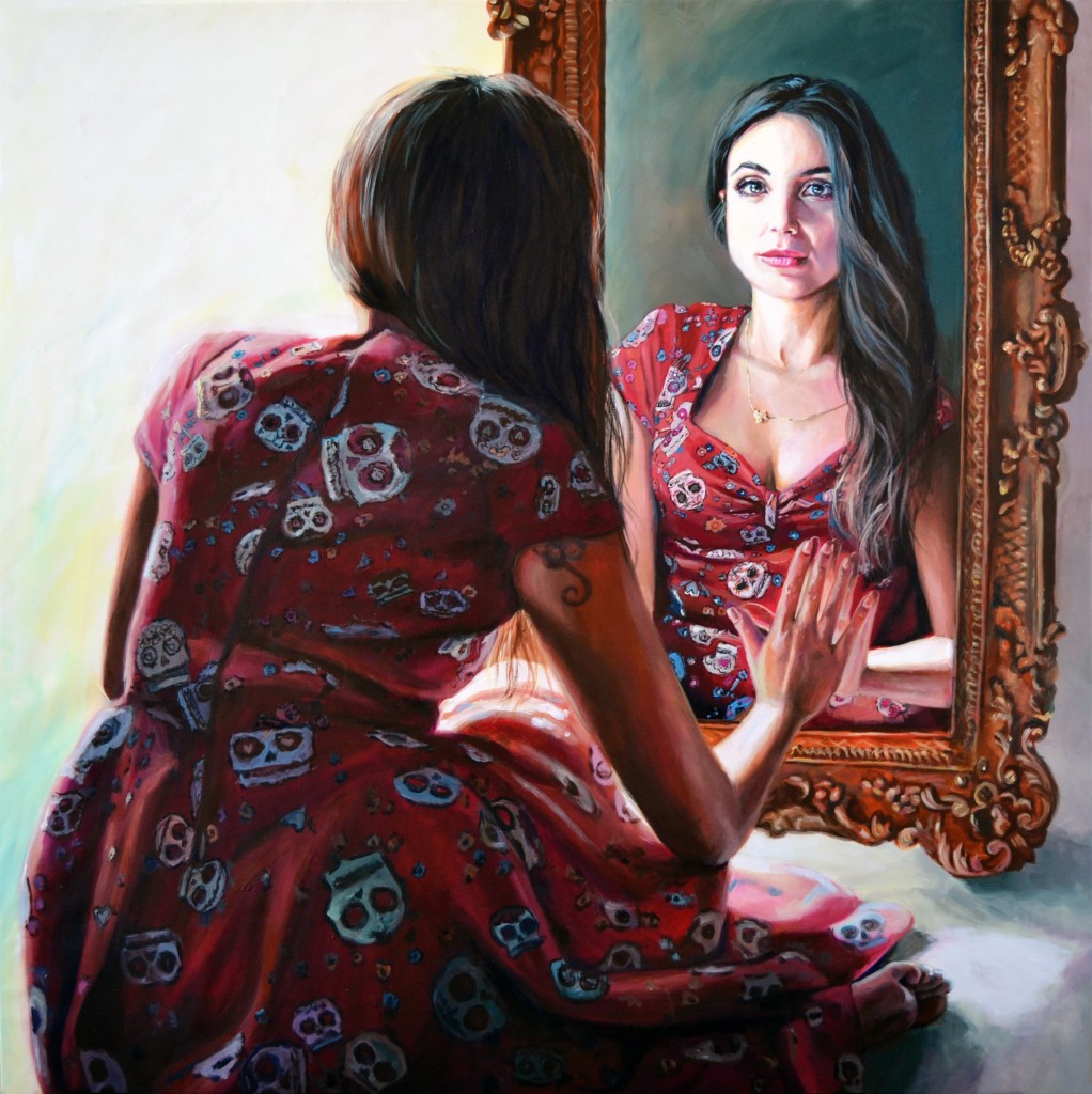 Giuliana, acrilico su tela di cotone, 99,5x99,5 cm, 2017.