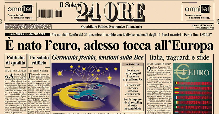 1999: Nacita dell'EURO.