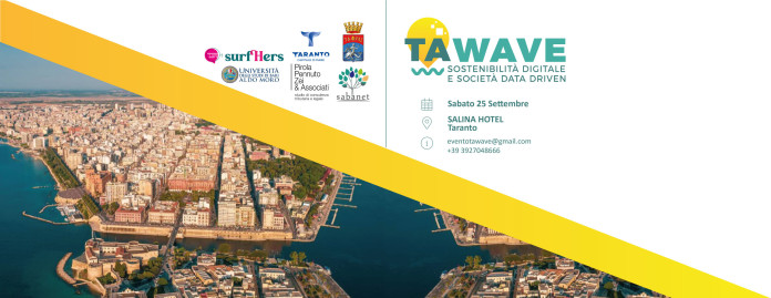 Nell'immagine il manifesto dell'evento TAWAVE a Taranto - Smart Marketing