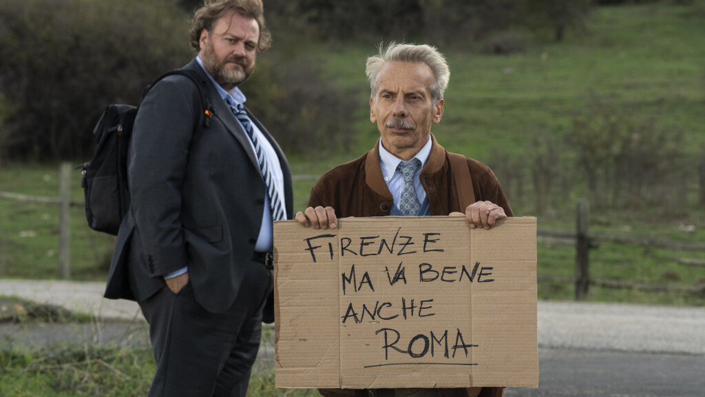 Nell'immagine Stefano Fresi e Giovanni Storti, protagonisti del film Tutti a bordo - Smart Marketing