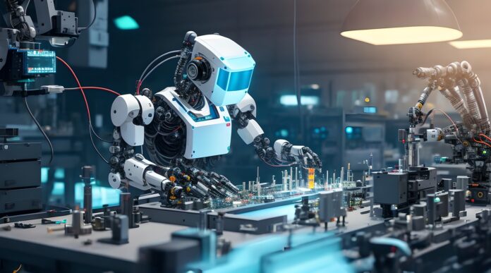 Nell'immagine un robot umanoide lavoro in un laboratorio - Smart Marketing